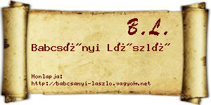 Babcsányi László névjegykártya